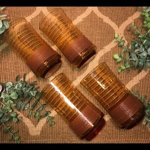 Vintage amber colored Libby glasses